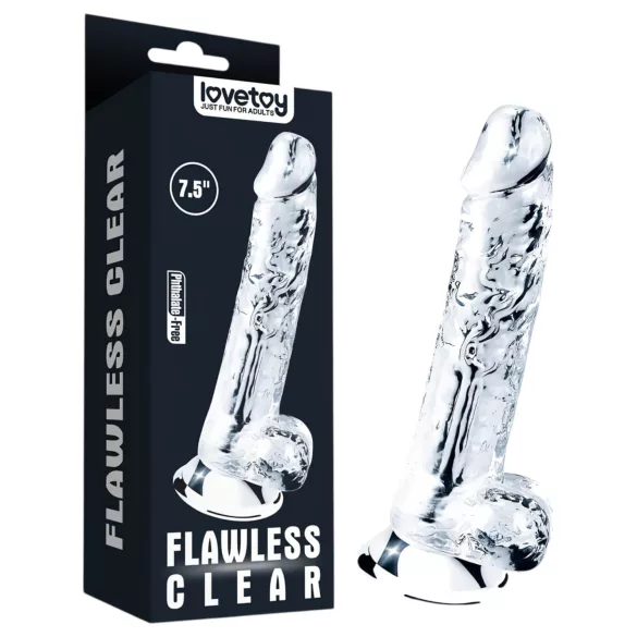Lovetoy Flawless Clear - dildo met zuignap - transparant - 19 cm