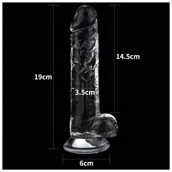 Lovetoy Flawless Clear - dildo met zuignap - transparant - 19 cm