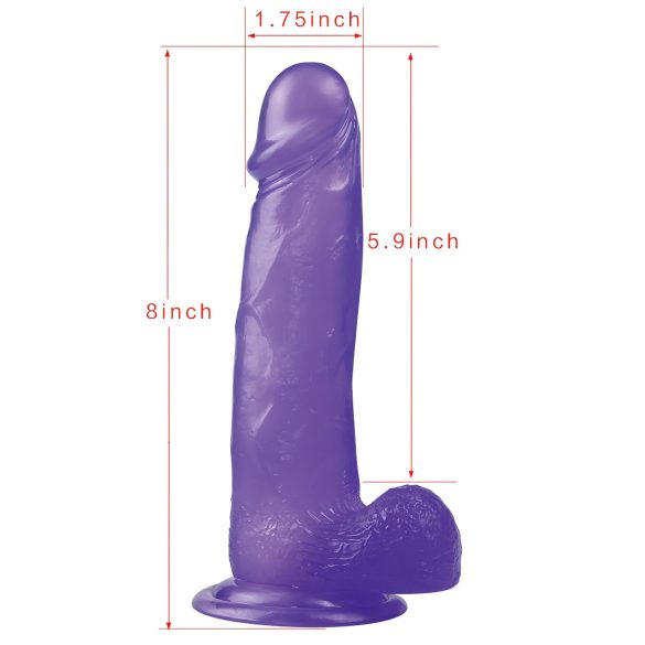 Lovetoy Jelly Studs - dildo met zuignap - 20 cm - paars