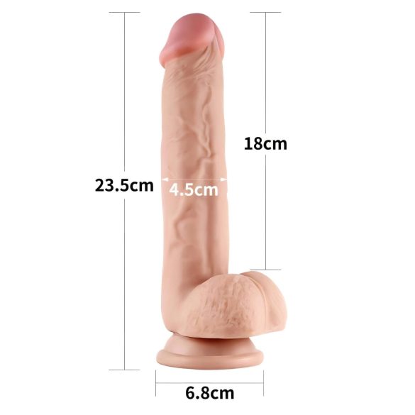Lovetoy Sliding-Skin - dubbelwandige dildo - 23cm (natuurlijk)