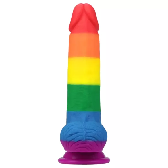 Lovetoy Prider - realistische dildo met testikels - 20cm - regenboog