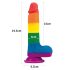 Lovetoy Prider - levensechte dildo 20cm (regenboog)