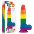 Lovetoy Prider - realistische dildo met testikels - 20cm - regenboog