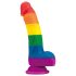 Lovetoy Prider - Levensechte siliconen dildo - 19 cm (regenboog)