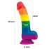 Lovetoy Prider - Levensechte siliconen dildo - 19 cm (regenboog)