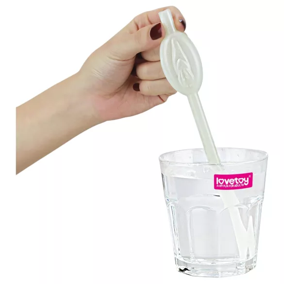 Lovetoy - rietje met vagina - lichtgevend - wit