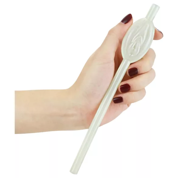 Lovetoy - rietje met vagina - lichtgevend - wit
