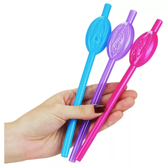 Lovetoy - penis rietje - mix kleuren (roze/blauw/paars)