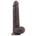 Lovetoy Sliding-Skin - 23cm dubbelgelaagde dildo (bruin)