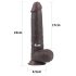 Lovetoy Sliding-Skin - 23cm dubbelgelaagde dildo (bruin)