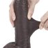 Lovetoy Sliding-Skin - 23cm dubbelgelaagde dildo (bruin)
