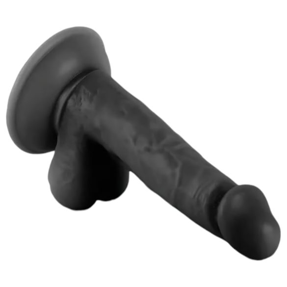 Mr. Rude - levensechte dildo met zuignap en ballen - 17cm (zwart)