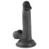 Mr. Rude - levensechte dildo met zuignap en ballen - 17cm (zwart)