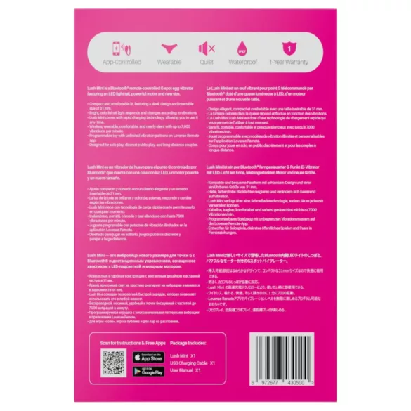 Lovense Lush Mini - draagbaar app-gestuurd vibrerend ei (roze)