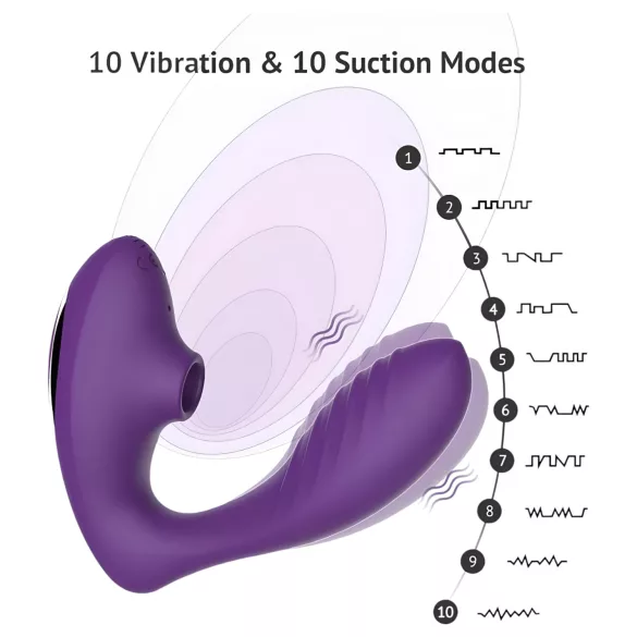 Tracy's Dog 2 - luchtdruk vibrator en clitorisstimulator - 2in1 - paars