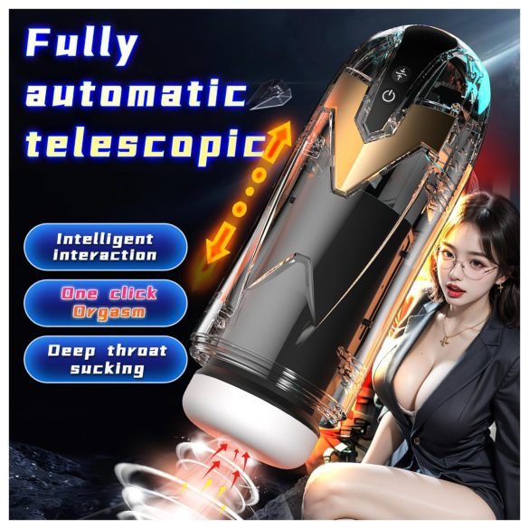 Leopard - masturbator met zuigfunctie - zwart