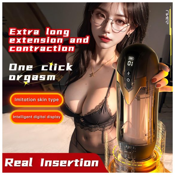 Leopard - masturbator met zuigfunctie - zwart