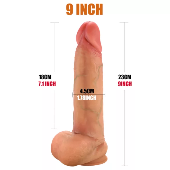 FeelSkin - ultrarealistische dildo met ballen - natuur (23 cm)