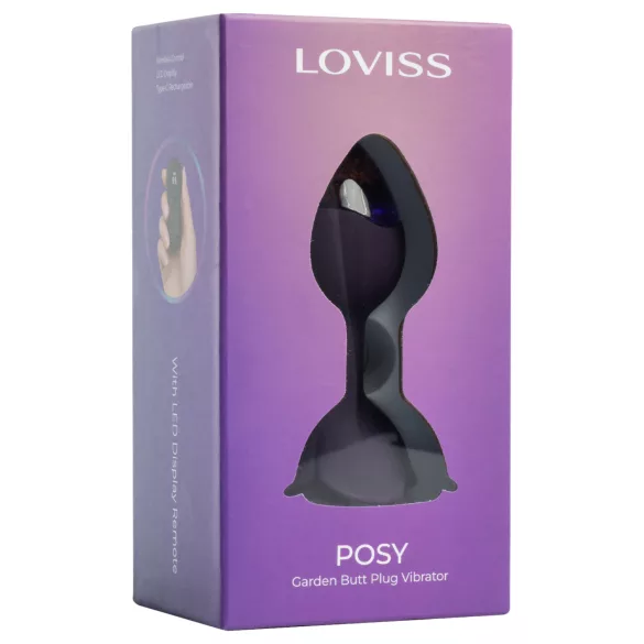 LOVISS Flower - anale vibrator met afstandsbediening (paars)