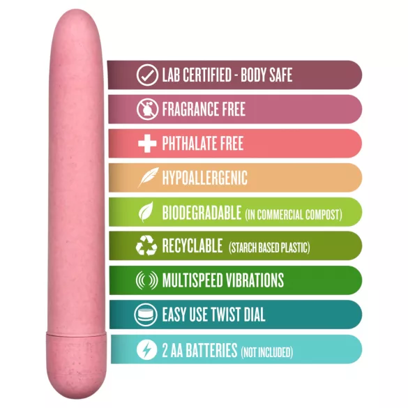 Gaia Eco L - vibrator - milieuvriendelijk - groot - roze