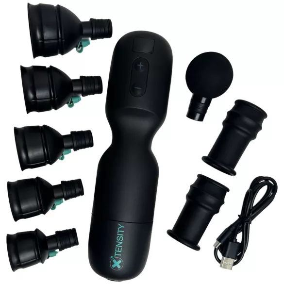 Xtensity 1 - masturbator met vacuüm en pulserende functie - zwart