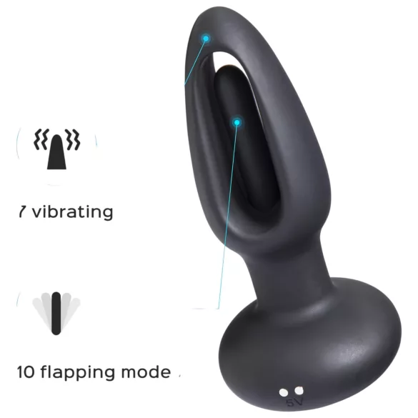 Honey Play Box Snuggy - anaal vibrator met tong - siliconen zwart