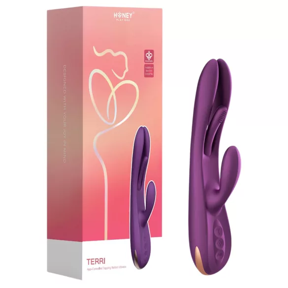 Honey Play Box Terri - vibrator met tong en clitorisstimulator - paars