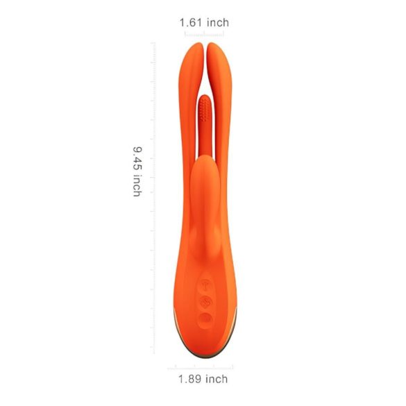 Honey Play Box Terri - rabbit vibrator met tong - oranje siliconen