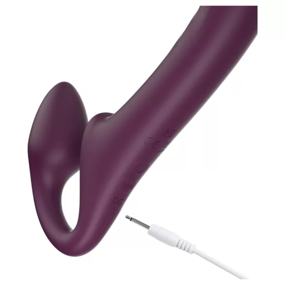 Honey Play Box Bliss - strap-on vibrator met roterende kralen - paars