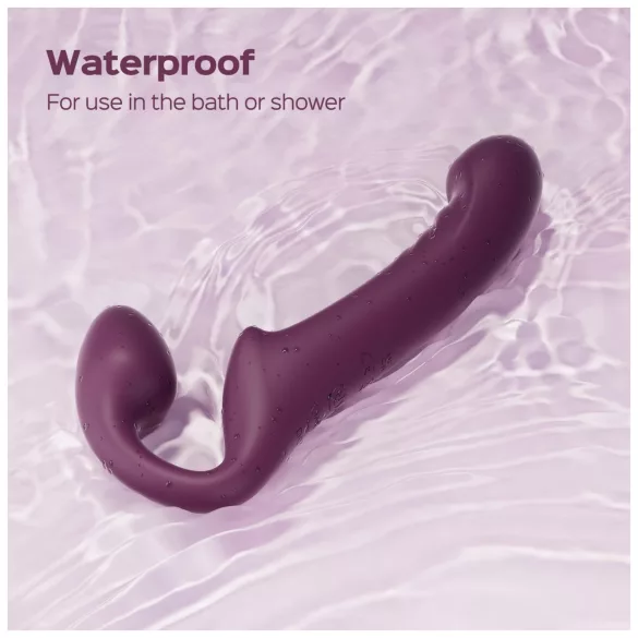 Honey Play Box Bliss - strap-on vibrator met roterende kralen - paars