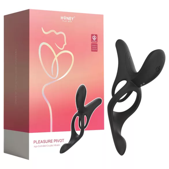 Honey Play Box Pleasure Pivot - slimme vibrerende penis- en teeltring (zwart)