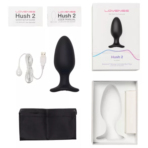 LOVENSE Hush 2 L - kleine oplaadbare anale vibrator (57 mm) - zwart
