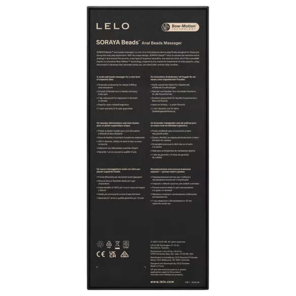 LELO Soraya Beads - anaal vibrator - oplaadbaar, waterdicht - zwart