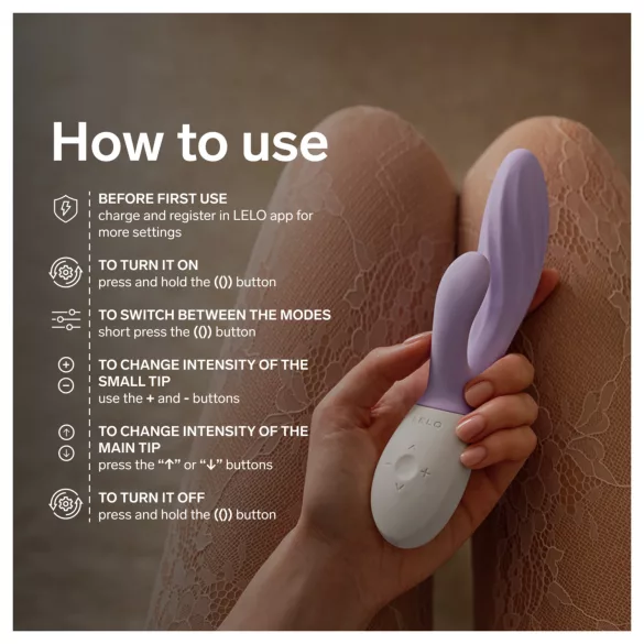 LELO INA Twist - rabbit‑vibrator met G‑punt‑ en clitorisstimulator (paars)
