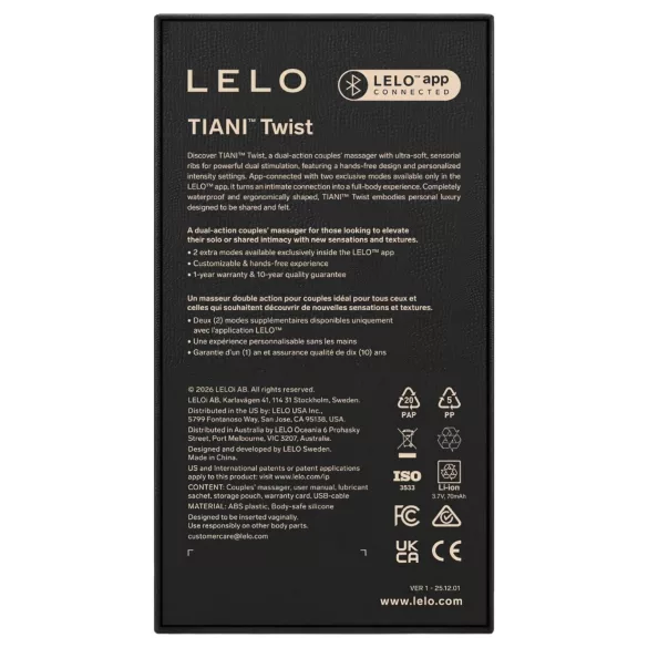 LELO Tiani Twist - slimme parvibrator (paars)