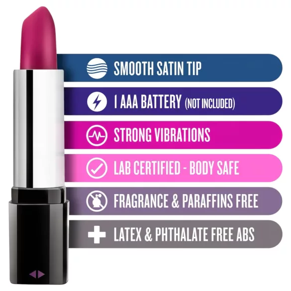 Blush Lipstick Rosé - lipstickvibrator (zwart‑roze)