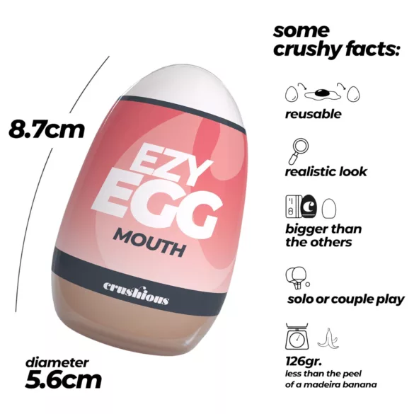 Crushious Ezy Egg Mouth - masturbeer-ei (huidskleur)
