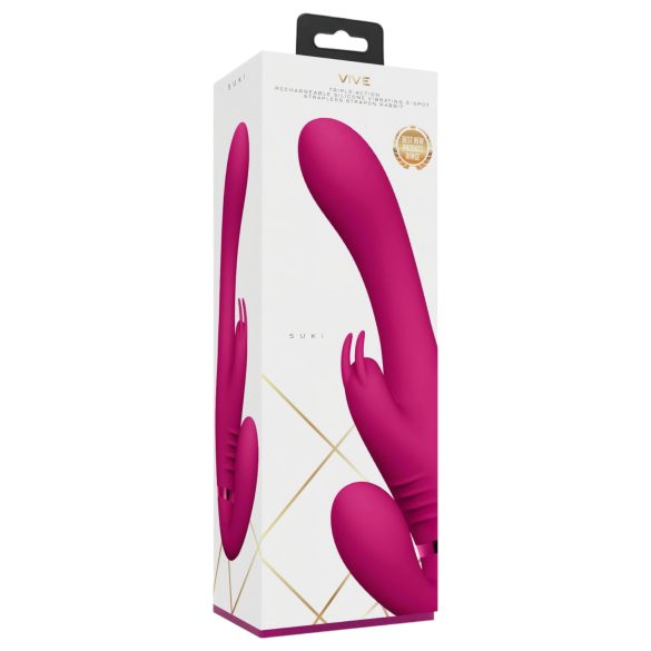 Vive Suki - opzetbare vibrator zonder harnas - siliconen - roze