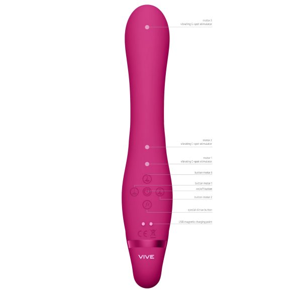 Vive Suki - opzetbare vibrator zonder harnas - siliconen - roze