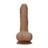 RealRock Dong 7 - levensechte dildo met ballen (17 cm) - donker natuurkleur
