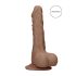 RealRock Dong 10 - levensecht dildo met ballen (25cm) - donker natuur