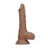 RealRock Dong 10 - levensechte dildo met testikels (25 cm) - donker natuur