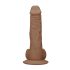 RealRock Dong 10 - levensechte dildo met testikels (25 cm) - donker natuur