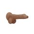 RealRock Dong 10 - levensecht dildo met ballen (25cm) - donker natuur