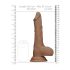 RealRock Dong 10 - levensechte dildo met testikels (25 cm) - donker natuur