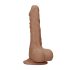 RealRock Dong 10 - levensechte dildo met testikels (25 cm) - donker natuur