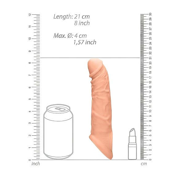 RealRock - penis sleeve - verlengstuk 21cm - transparant