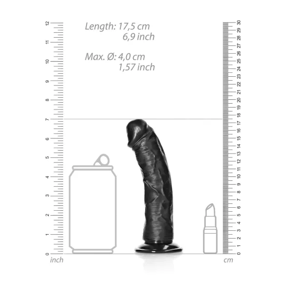 RealRock - realistische dildo met zuignap - 15,5cm - zwart