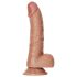 RealRock - dildo met zuignap en ballen - 15,5 cm (donker natuur)