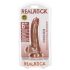 RealRock - zuignap dildo met ballen - 15,5cm (donker natuur)